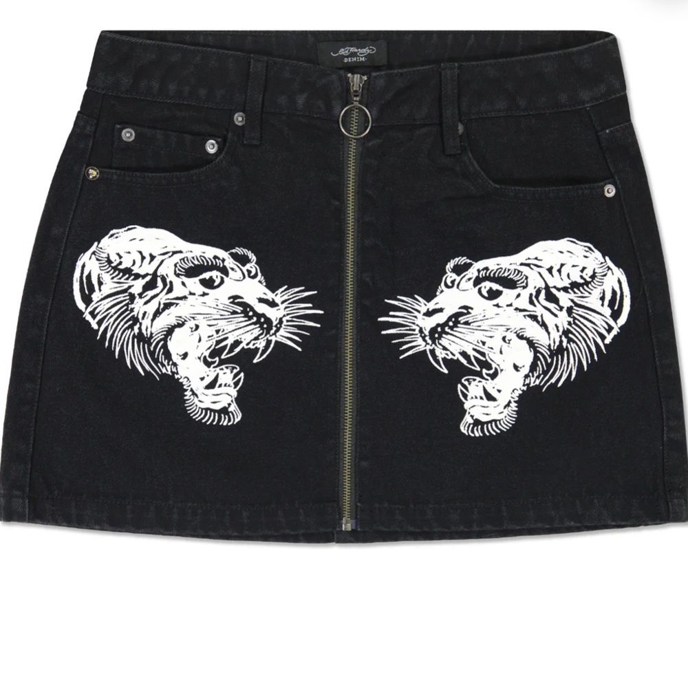 Ed Hardy Tigers Front Zip Mini Skirt - Never Worn with Tags